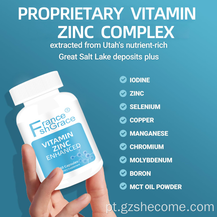 Shecome Vitamina Zinco Cápsulas Melhoradas Suporte Imunológico